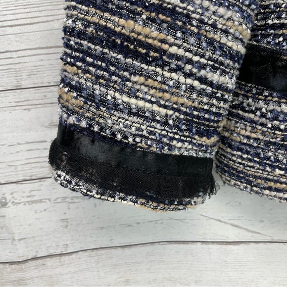 🍁 INC International Concepts Tweed Blazer with Lace Trim Jacket Coat sz Large - Picture 6 of 6